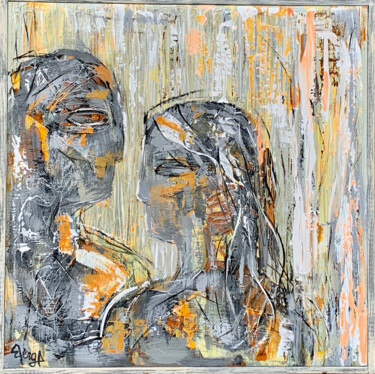Painting titled "A Wistful Gaze" by Mona Berga, Original Artwork, Acrylic Mounted on Wood Stretcher frame