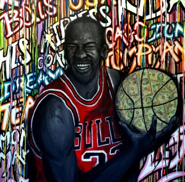 Peinture intitulée "His Airness" par Kevin Bardin, Œuvre d'art originale, Acrylique