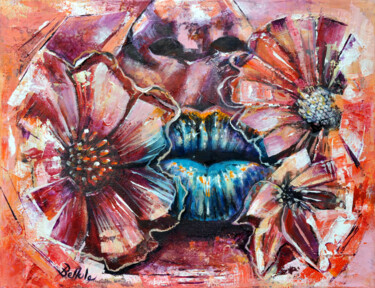 Blue kiss Peinture intitulée "Blue kiss" par Bellule' Art, Œuvre d'art originale, Acrylique Monté sur Châssis en bois