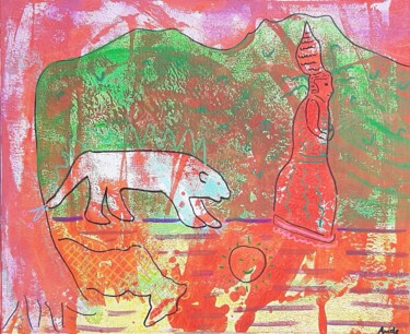 Peinture intitulée "Le cerveau de l'enf…" par Aude Peris, Œuvre d'art originale, Acrylique Monté sur Châssis en bois