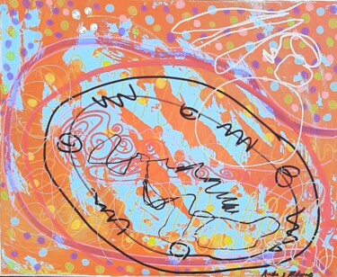 Peinture intitulée "abstraction orange" par Aude Peris, Œuvre d'art originale, Acrylique Monté sur Châssis en bois
