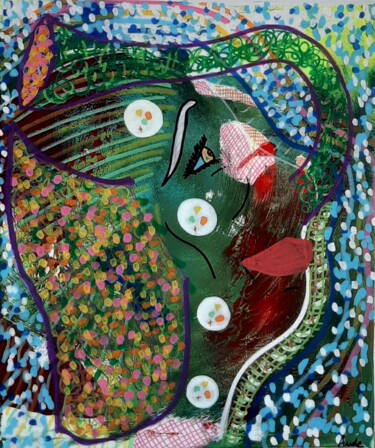 Peinture intitulée "éléphantesque" par Aude Peris, Œuvre d'art originale, Acrylique Monté sur Châssis en bois