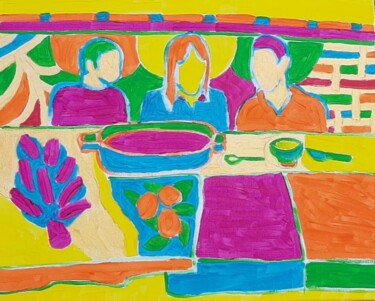 Peinture intitulée "les parents origine…" par Aude Peris, Œuvre d'art originale, Acrylique Monté sur Châssis en bois