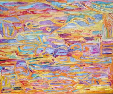 Pintura intitulada "Abstract pastell im…" por Magdalena Walulik, Obras de arte originais, Óleo