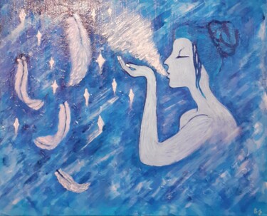 「Douceur divine」というタイトルの絵画 Chrystelle Jagoudelによって, オリジナルのアートワーク, アクリル