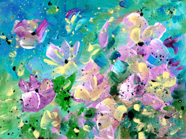 Explosion Of Joy 18 Peinture intitulée "Explosion Of Joy 18" par Miki De Goodaboom, Œuvre d'art originale, Acrylique Monté sur Carton
