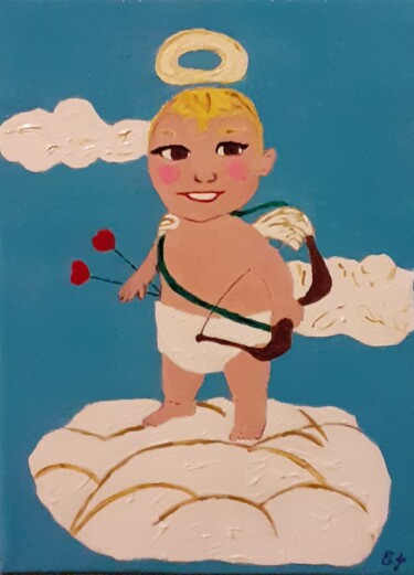 「Ange Joshua」というタイトルの絵画 Chrystelle Jagoudelによって, オリジナルのアートワーク, アクリル