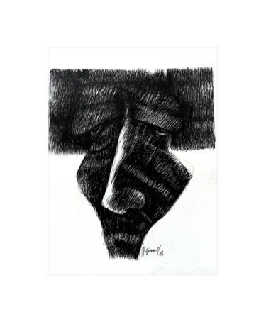 图画 标题为“Le côté gauche 87” 由Meziane Boussaid, 原创艺术品, 圆珠笔