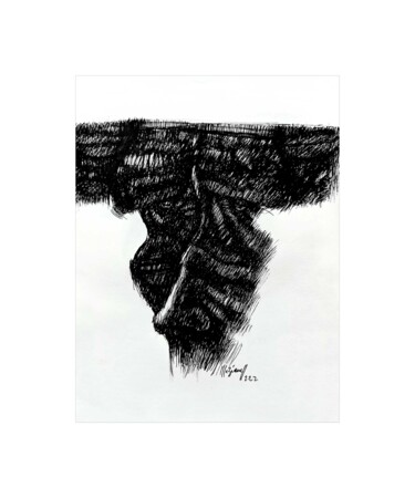 图画 标题为“Le côté gauche 62” 由Meziane Boussaid, 原创艺术品, 圆珠笔
