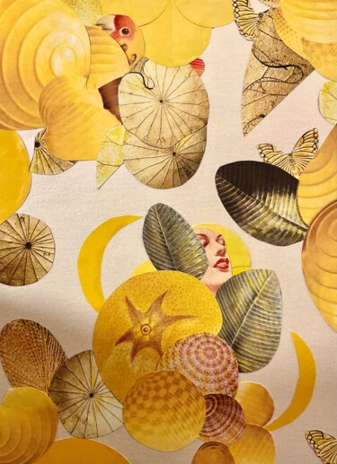 Collages intitulée "Oh! Les beaux jours" par Catherine Jaq, Œuvre d'art originale, Collages