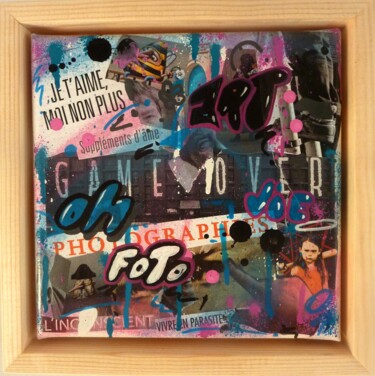 Collages intitulée "Supplément d'âme" par Saname, Œuvre d'art originale, Collages Monté sur Châssis en bois