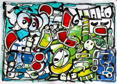 Pittura intitolato "Lola meets Bman" da Riccardo Vitiello, Opera d'arte originale, Acrilico