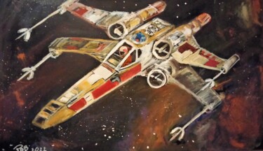 Peinture intitulée "Le xwing" par Philippe Bayle (chatinspire), Œuvre d'art originale, Acrylique Monté sur Châssis en bois