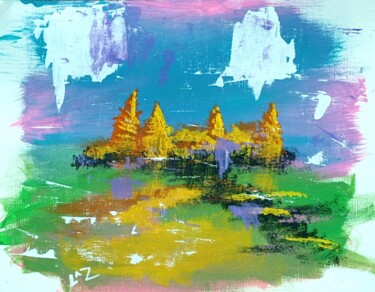 Painting titled "Evocative Terra Fir…" by Cassie Burgan, Original Artwork, Acrylic