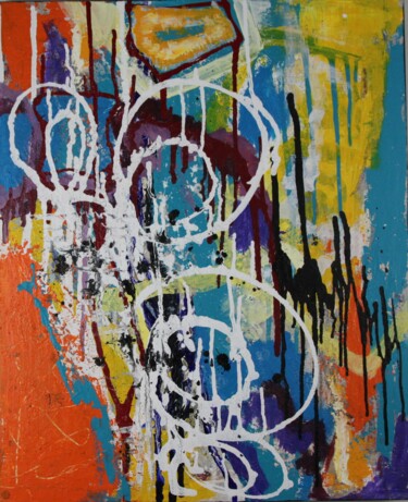 Pas Feutrés Peinture intitulée "Pas Feutrés" par Marie-Paule Nesséré Allaert, Œuvre d'art originale, Acrylique Monté sur Châssis en bois