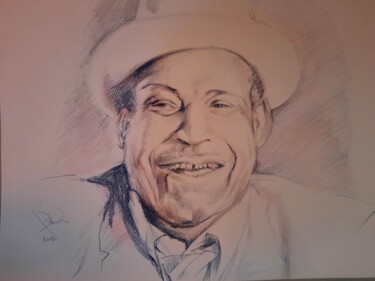 「Willie Dixon」というタイトルの描画 Jenő Dienesによって, オリジナルのアートワーク, コンテ