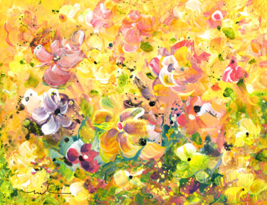 绘画 标题为“Explosion Of Joy 20” 由Miki De Goodaboom, 原创艺术品, 丙烯 安装在纸板上