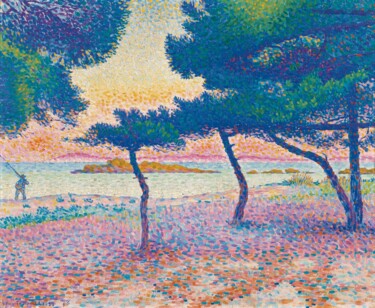La Plage de Saint-Clair Peinture intitulée "La Plage de Saint-C…" par Henri-Edmond Cross, Œuvre d'art originale, Huile