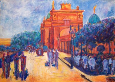 Painting titled "Brühlsche Terrasse…" by Helge Hensel, Original Artwork, Oil