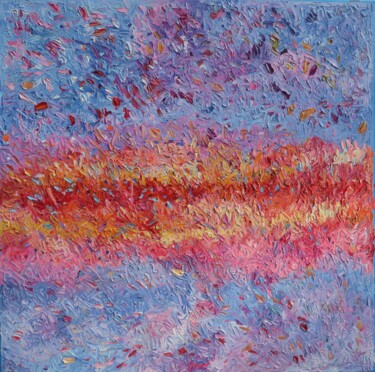 「Blue abstract palle…」というタイトルの絵画 Magdalena Walulikによって, オリジナルのアートワーク, オイル