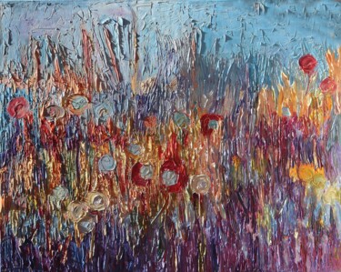 Ζωγραφική με τίτλο "Abstract landscape…" από Magdalena Walulik, Αυθεντικά έργα τέχνης, Λάδι