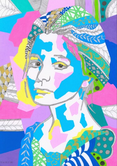 Dessin intitulée "Mélancolie" par Virginie Dorseuil, Œuvre d'art originale, Marqueur