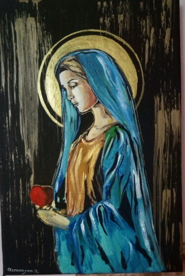 Schilderij getiteld "Жизнь и вера" door Arusyak Aznauryan, Origineel Kunstwerk, Acryl Gemonteerd op Frame voor houten branca…