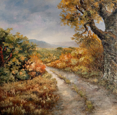 Calm way Painting titled "Calm way" by Tamara Rozinskay, Original Artwork, Oil Mounted on Wood Panel