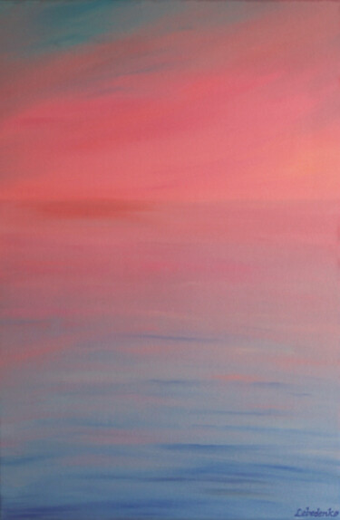 Appeasement ( #4 of 5) - fuchsia sunset 제목이 "Appeasement ( #4 of…"인 미술작품 Olesia Lebedenko로, 원작, 기름 나무 들것 프레임에 장착됨