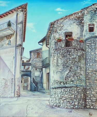 Muro Arrotondato Pittura intitolato "Muro Arrotondato" da Michelangelo Rossi, Opera d'arte originale, Olio