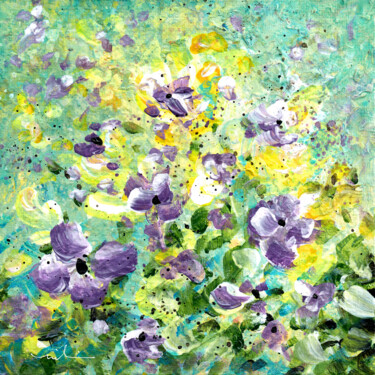 Explosion Of Joy 21 Peinture intitulée "Explosion Of Joy 21" par Miki De Goodaboom, Œuvre d'art originale, Acrylique Monté sur Carton