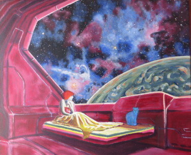 Painting titled "femme espace" by Kash, Original Artwork, Acrylic