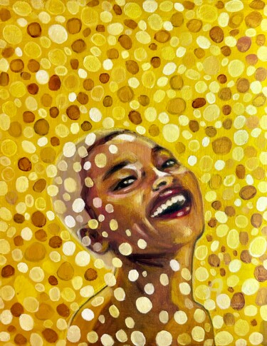 Peinture intitulée "black woman portrai…" par Julia Brinkfrau, Œuvre d'art originale, Huile