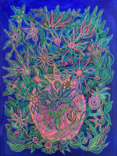 Original painting “Pink vase with Starfishes” 绘画 标题为“Original painting “…” 由Olga Rokhmanyuk (ROArtUS), 原创艺术品, 丙烯