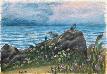 Painting titled "After the Rain" by Anastasia Kurganova, Original Artwork, Oil