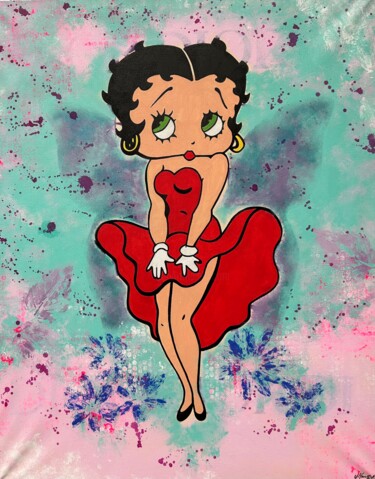 Malerei mit dem Titel "BETTY BOOP" von Ivanna Manzur, Original-Kunstwerk, Acryl