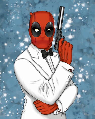 数字艺术 标题为“Deadpool” 由Olga Guseva, 原创艺术品, 数字油画