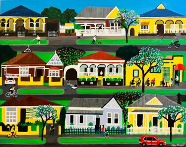 Peinture intitulée "My Street" par Peter Kruger, Œuvre d'art originale, Acrylique
