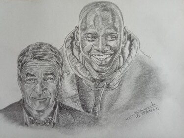 Illustration du film Intouchables réalisé aux crayons 图画 标题为“Illustration du fil…” 由Gilles Staub (LeCrayonAgile), 原创艺术品, 铅笔
