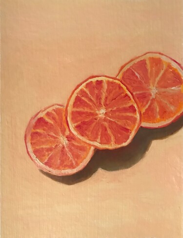 3 ORANGES🍊 — CONTEMPORARY ART MODERN STILL LIFE REALISTIC 绘画 标题为“3 ORANGES🍊 — CONTEM…” 由Ildar Minnegalimov (exesalle), 原创艺术品, 油