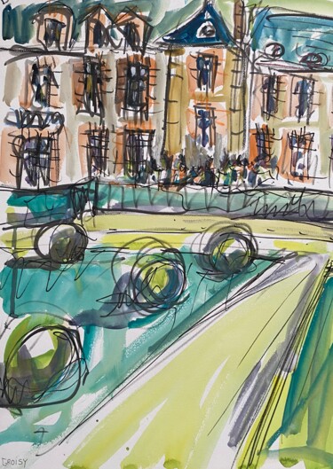 Painting titled "Breteuil 6" by Jean-François Groisy, Original Artwork, Gouache