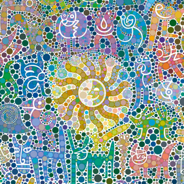 数字艺术 标题为“Farbfauna mit Sonne…” 由Bernd Wachtmeister, 原创艺术品, 2D数字工作