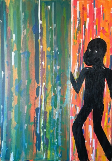 绘画 标题为“Sun Burnt God” 由Tiberiu Protopopescu, 原创艺术品, 丙烯 安装在木质担架架上