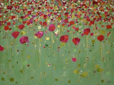 Peinture intitulée "Les coquelicots" par Sophie Cantou, Œuvre d'art originale, Acrylique Monté sur Châssis en bois