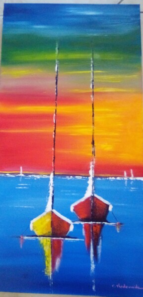 Peinture intitulée "Flamboyance" par Claudie Thedevuide, Œuvre d'art originale, Huile