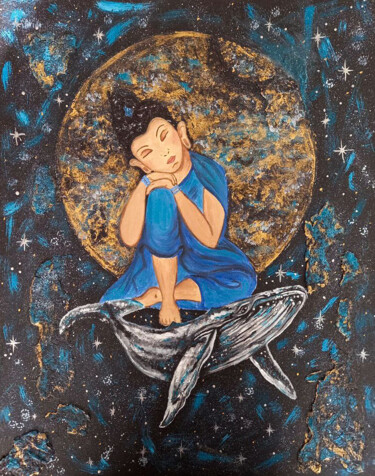 Peaceful sleep Painting titled "Peaceful sleep" by Viktoriia Kush, Original Artwork, Oil