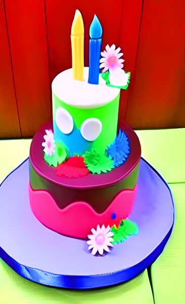 Digital Arts titled "BIRTHDAY CAKES 29" by Mahesh Tolani, Original Artwork, Digital Painting