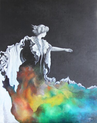 Painting titled "ET LA COULEUR FUT" by Pascal Valognes, Original Artwork, Oil
