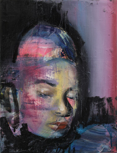 Painting titled "Contemplation" by Miloš Hronec, Original Artwork, Oil
