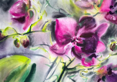 绘画 标题为“Orchid VI” 由Iuliia Tretiakova, 原创艺术品, 水彩